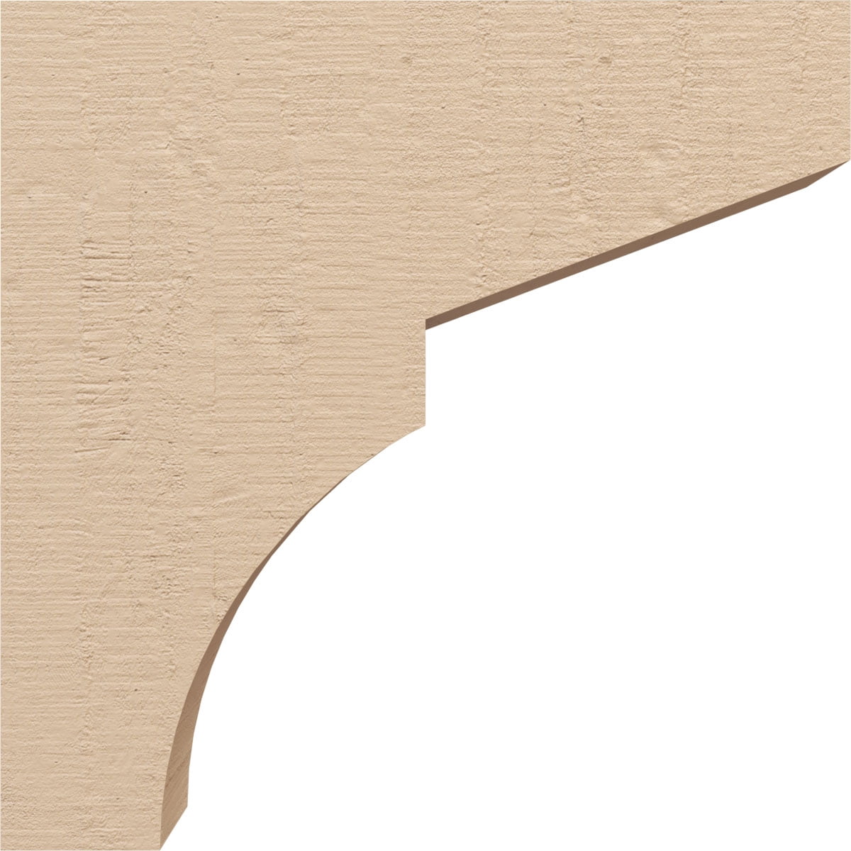 3"W x 12"D x 12"H Thin Monterey Rough Cedar Woodgrain TimberThane Corbel, Primed Tan