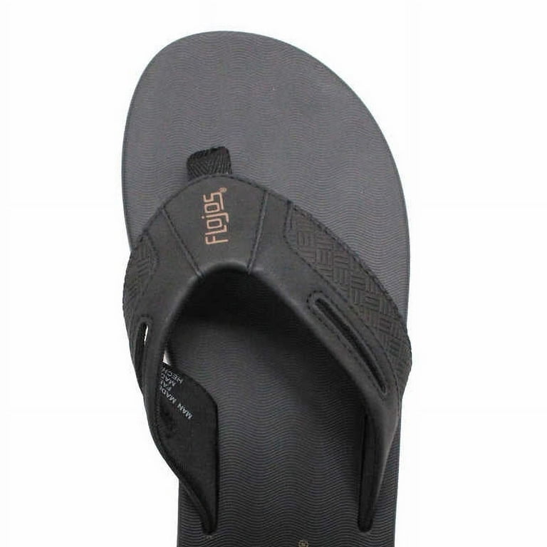 Flojos Men s Size 9 Flip Flop Sandals Black Tan