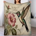 thumbnail image 5 of Super Soft Flannel Fleece Throw Blanket With Hummingbird Be Still And Know That I Am God Great for Sofas, Couches, Beds, Camping, and Travel, The Whole Room Feels Soft and Cozy 50"x60", 5 of 6