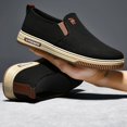 thumbnail image 6 of CANEMON Men's Canvas Slip-On Loafers, LY553, Black, US 6.5, 6 of 9