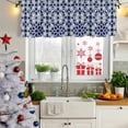 thumbnail image 6 of Navy Blue Geometric Valances for Windows, Decorative Rod Pocket Window Valance Curtains, Vintage Abstract Art Short Curtain Drapes for Kitchen/Bathroom/Living Room, 2 Panels, 42" W x 18" L, 6 of 8