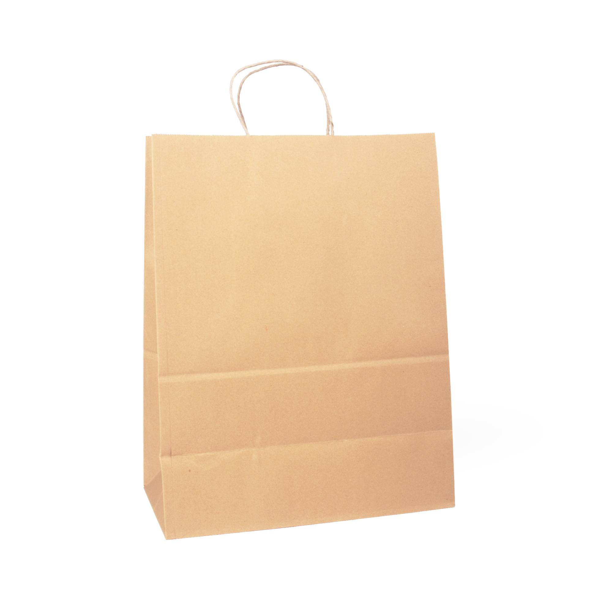 Kitchsy Premium Large White Kraft Paper Bags with Handles - Durable & Sustainable Totes for Shopping & Gifts - Pack of 100 - Ideal for Everyday Use - Reduce Plastic Waste Now!