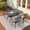 Beige Cushion, variant on Hzzkey 5-Piece Black Cast Aluminum Outdoor Dining Set with Rectangular Table for Patio, Deck, Garden - Compact Size Chair (Seat Width: 15.35")