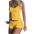 thumbnail image 3 of Wiyuqeen 2 Piece Sets for Women Polka Dot Cotton Nightwear Spaghetti Strap Camisole and Shorts Soft Comzy Loungewear Sleepwear, 3 of 8