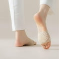 thumbnail image 5 of 3 Pairs Women's Open Toe Slide Sandal Liner Socks Non Slip Toe Cover No Show Half Socks with Sponge Cushion, 5 of 6