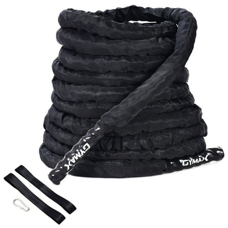 Gymax 2'' Battle Ropes 30/40/50ft Length Poly Dacron Rope Exercise Training (Best Battle Rope Exercises)
