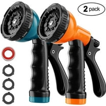GardenJoy Garden Hose Nozzle: 2 Pack Water Spray Nozzle with 10 Adjustable Watering Patterns, Slip Resistant for Watering Plants, Lawn& Garden, Washing Cars, Cleaning, Showering Pets & Outdoor