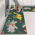 thumbnail image 2 of Kitchen Rugs Sets Of 2,Green Dinosaurs ChristmasTrees Socks Pattern Anti Fatigue Kitchen Mat Rugs Non Slip Washable,Decorative Kitchen Floor Mats for Kitchen,Sink,Laundry,17"X47", 2 of 5