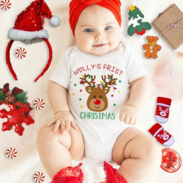 Peleles personalizados para bebé con nombre para la primera Navidad, mono personalizado para recién nacido, ropa de fiesta, monos para niño y niña, regalos para bebé