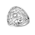 thumbnail image 3 of 925 Sterling Silver Oxidized Platinum Plated Filigree Flower Caged Women Valentines Day Gifts Ring, 3 of 4