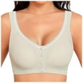 thumbnail image 2 of GEWSEY Women's Front Closure Bras Posture Full Coverage Plus Size Underwire Unlined Back Support Plunge Seamless Bra B-H White, XXL, 2 of 6