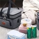 thumbnail image 4 of Eigraketly Bolsa térmica grande, bolsa térmica aislada de gran capacidad gris, bolsa térmica gruesa para el almuerzo con múltiples bolsillos para Picnic Kits de desorden para acampar Eigraketly OD007578-00, 4 of 6