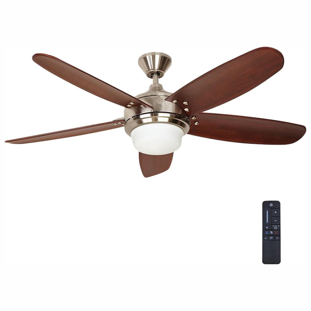 Home Decorators Breezemore 56 in. LED Brushed Nickel Ceiling Fan w