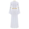 thumbnail image 4 of zdhoor Womens Roman Greek Beauty Toga Dress Overlay Gold Trim Dress Robe Royal Blue 3XL, 4 of 5