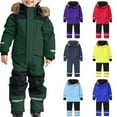 thumbnail image 3 of XBASW Kid's Toddler Teen One-Piece Ski Suit Winter Warm Snow Jacket & Pants Set Windproof Thick Snowboarding Rain Coats for Girls Boys 1-15 Years, 3 of 9