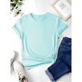 thumbnail image 5 of ZXSXSY Women Crew Neck Short Sleeves Plain Summer Tee Shirt, 5 of 8