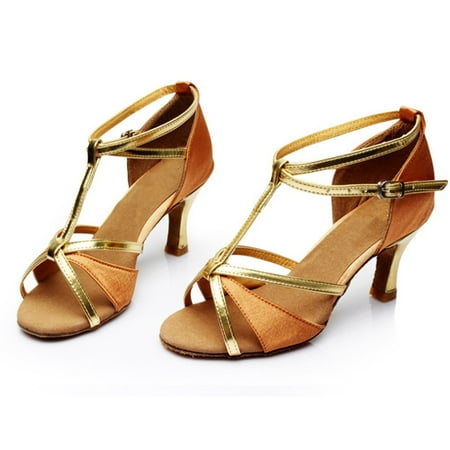 

Wefuesd Womens Shoes Womens Fashion Shoes Dance Shoes Shoes Dance Latin Party Satin Girl Tango Med Heels Women S Casual Shoes Brown 39
