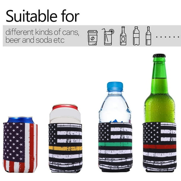 LEORX 4Set Neoprene Can Sleeve for Cold Drinks Insulation Hand Protection Reusable in Car Use Home Use