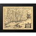 thumbnail image 2 of Kitchin 18x15 Black Modern Framed Museum Art Print Titled - Connecticut Rhode Island - Kitchin 1758, 2 of 5
