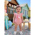 thumbnail image 5 of RUINIXCW Baby Girl First Birthday Outfit Silly Goose Outfit Infant Baby Girls 1/2 Half Birthday Clothes Embroidery Fly Sleeves Romper Bodysuit Playsuit Headband, 5 of 10