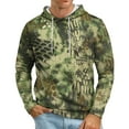 thumbnail image 2 of WTOBBY Men's Camo Print Hooded Sweatshirt, Loose Fit Casual Military Style Pullover for Outdoor Hunting, Durable Cotton Blend,Dark Green 3XL, 2 of 6
