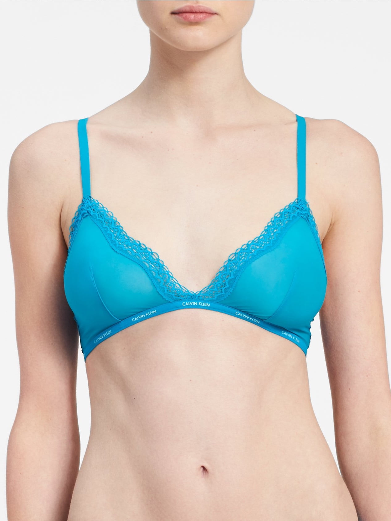 Calvin Klein Women's Sheer Marquisette Unlined Triangle Bra - Shopping From  USA