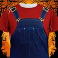 thumbnail image 5 of Halloween Overalls Red T-Shirt Costume All Over Adult T-Shirt - Medium, 5 of 7