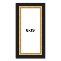 8x19 Frame Gold Real Wood Picture Frame Width 2.25 Inches | Interior Frame Depth 0.5 Inches |