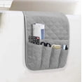 thumbnail image 2 of Soporte de control remoto para sofá con 5 bolsillos para silla, sillón, carrito para teléfono inteligente, libro, revistas, iPad (gris) Xemadio WLJ-3250, 2 of 5