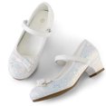 thumbnail image 7 of Kushyshoo White Girls Dress Shoes Mary Jane 1.5in Low Heel Wedding Party Princess 9M, 7 of 7
