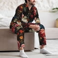 thumbnail image 5 of Mens Pajamas Set, Rose Flowers Grape Button Down Long Sleeve Loungewear Sleepwear Pjs sets for Men, 5 of 5