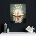 thumbnail image 4 of COMIO Zen Canvas Wall Art White Lotus Flower Bloom in Water Picture Prints Wall Decor Framed Grey Painting for Yoga Spa Meditation Spiritual Room Decor (12x16in), 4 of 4