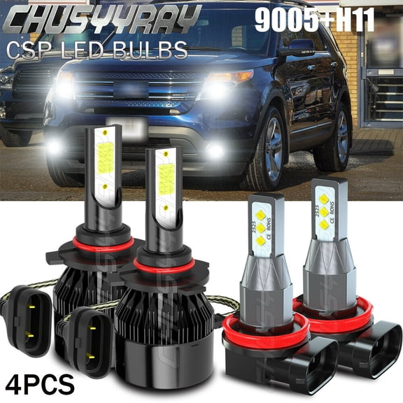For Ford Explorer 2011-2015 9005 LED High Low Headlight   Fog Light Bulbs H11
