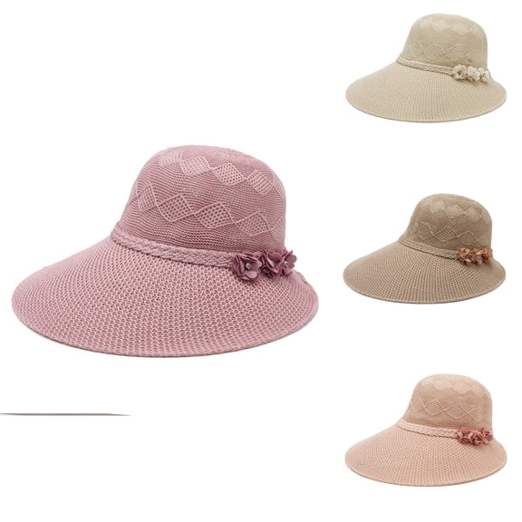 Siminsem Women's UPF 50 Wide Brim Sun Hat Oversized, 2026 Summer UV Protection Beach Hat Floppy Bucket Cap for Women, Adjustable Chin Strap Packable Foldable for Travel Hiking, Pink, One Size