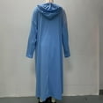 thumbnail image 5 of ClodeEU Women's Long Hooded Velvet Soft Cardigan ,Plus Size Open Front Drape Coat,Fall Long Sleeve Cardiganc Light Blue,Womens Plus L, 5 of 6