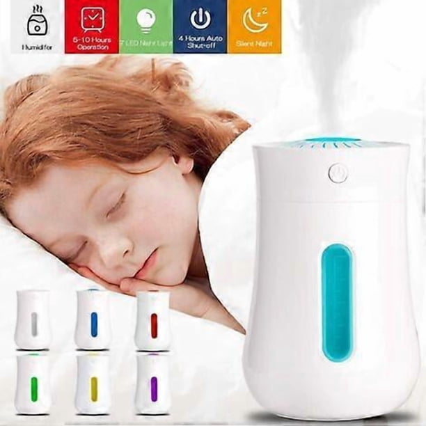 10dB Ultra Quiet Mini USB Ultrasonic Air Humidifier for Bedroom and Kids Room, Portable Humidifier for Home, Yoga, Office, 200ml
