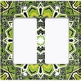 thumbnail image 6 of Metal Light Switch Plate Cover Mandala Green Black Flower Tile Pattern MDL059, 6 of 13