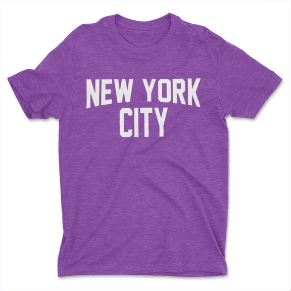 New York City Men's T-Shirt Heather Purple, Large
