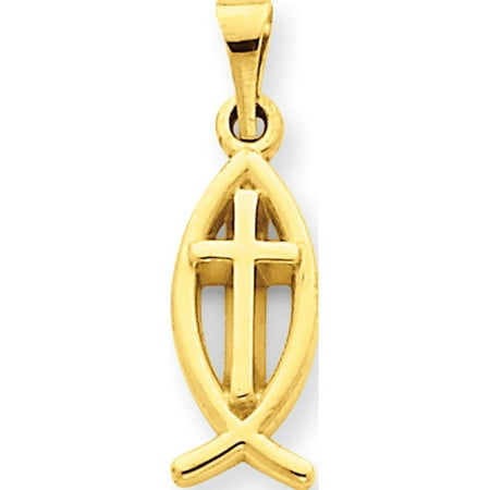 Ichthus Jewelry Leslies Fine Jewelry Designer 14k Yellow Gold Ichthus Fish (7x21mm) Pendant Gift Box Included ()