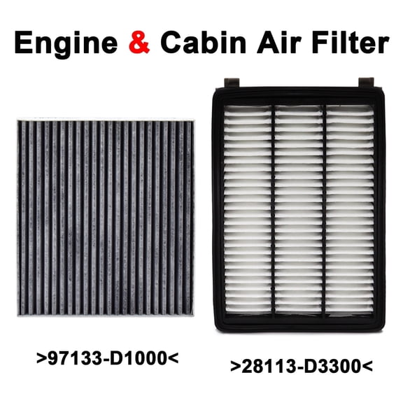 OEMASSIVE Combo Set Engine Cabin Air Filter for Hyundai Tucson TL Kia Sportage QL 2017-22