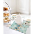 thumbnail image 4 of Beach Coastal Teal Kitchen Dish Towels for Drying Dishes Set of 2, Nautical Shell Starfish Coral Summer Waffle Weave Microfiber Hand Tea Bathroom Towels Quick Dry & Absorbent Towel 12x12, 4 of 7