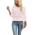 thumbnail image 4 of WIHOLL Blouses for Women Lace Tops Dressy 3/4 Length Sleeve Business Casual Outfits Vacation Spring Summer Clothes, 4 of 11