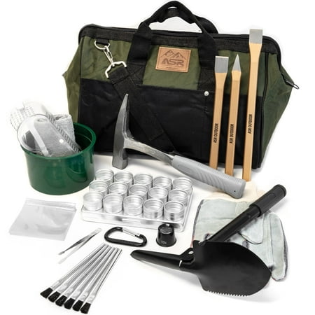 ASR Outdoor 13-Piece Beginners Geology Fossils Rock Hounding Gem Mining Kit