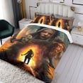 thumbnail image 3 of El Hombre del Norte Conjunto de sábanas temático, trío de piezas, cómodo y amigable con la piel, diseño único, regalo de decoración para el hogar para familiares, amigos y fans, 90 cm * 190 cm, 3 of 6