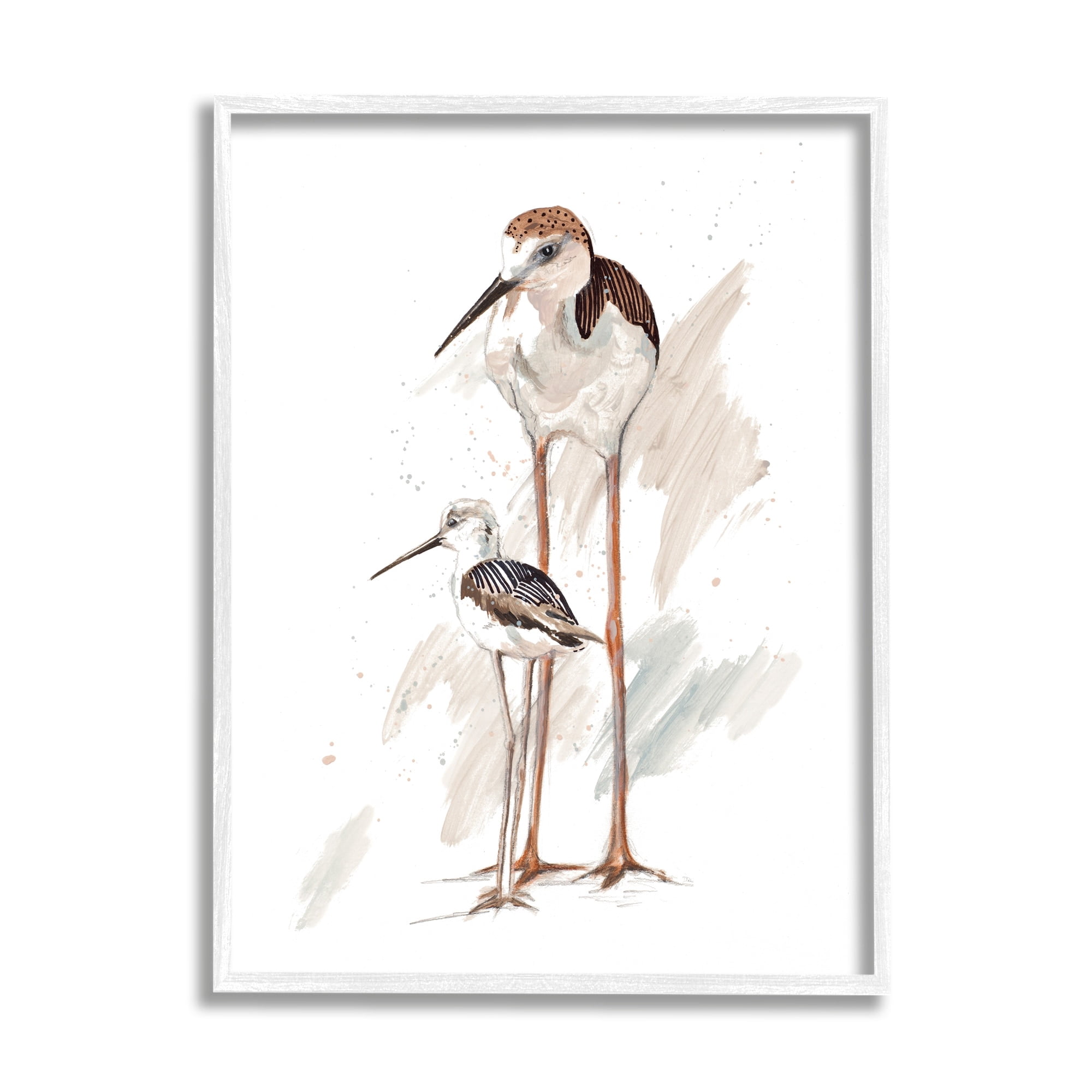 Stupell Industries Beach Shorebird Pair Nautical Bird Tranquil Painting,16 x 20, Design by Patricia Pinto
