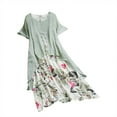 thumbnail image 1 of Robe Grande Taille pour Femmes Été Femmes Vintage Imprimé Patchwork Manches Courtes Été Robe Maxi Grande Taille Robe Courte pour Femmes Robe Maxi Été pour Femmes Robe Courte Été, 1 of 5