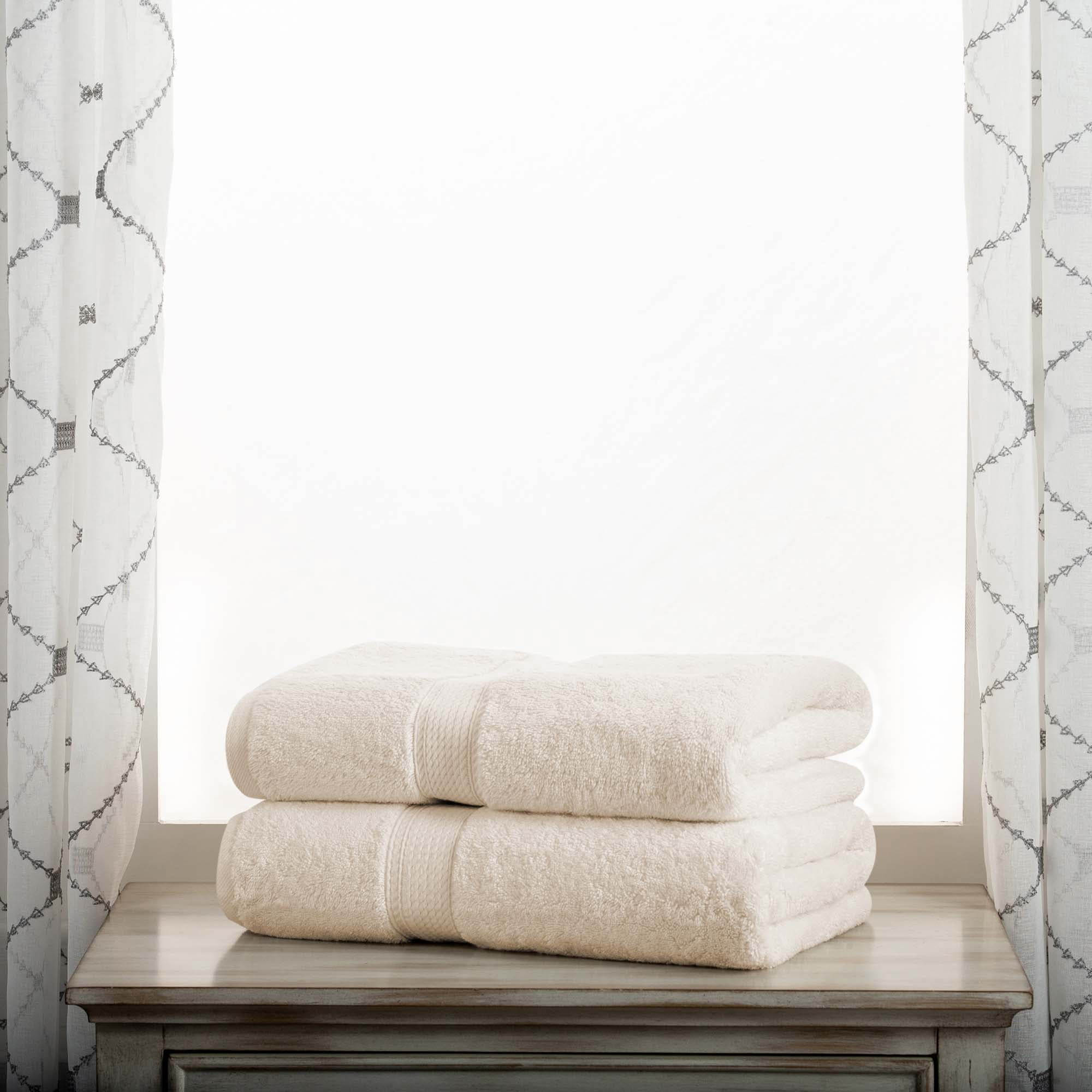 Superior Egyptian Cotton Heavyweight Bath Towel Set of 2, Cream