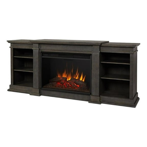 Bowery Hill Modern Wood Fireplace TV Stand for TVs up to 81" in Gray