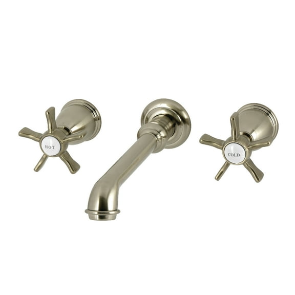 Kingston Brass KS7028NX Hamilton Two-Handle Wall Mount Roman Tub Faucet, Brushed Nickel