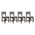 thumbnail image 5 of GZXS Upholstered Linen Dining Chairs Set of 4, Ergonomic Armless Side Chairs with Solid Wood Legs and Protective Feetpads, for Home, Apartment & Office (Espresso), 5 of 9